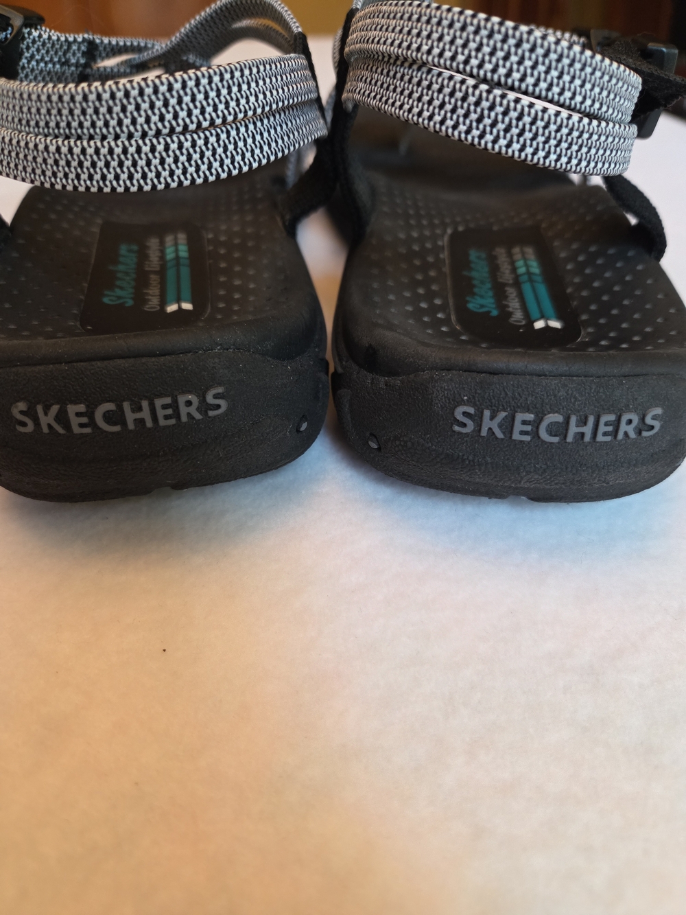 Skechers Black and Gray Strappy Outdoor Sandals - Picture 4 of 5